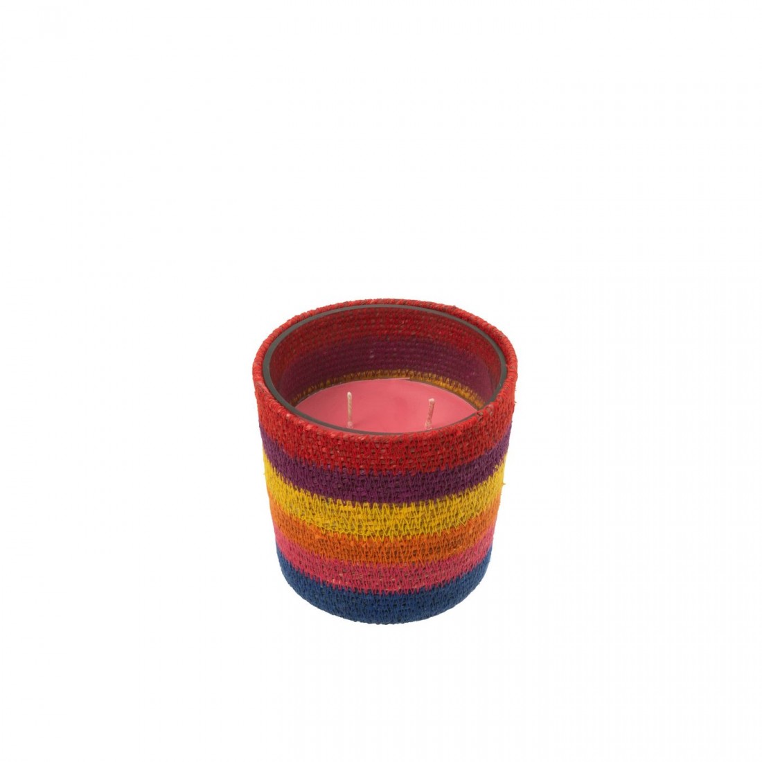 Geurkaars Mand Beige Mix Medium - 55 Uur - Geurkaars - J-Line - livinglovely.nl