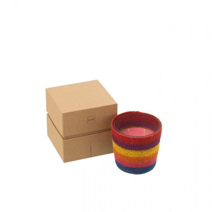 Geurkaars Mand Beige Mix Medium - 55 Uur - Geurkaars - J-Line - livinglovely.nl