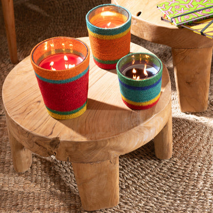 Geurkaars Mand Blauw Was Medium-55 Uren Set van 2 - Geurkaars - J-Line - livinglovely.nl