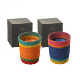 Geurkaars Mand Blauw Was Medium-55 Uren Set van 2 - Geurkaars - J-Line - livinglovely.nl