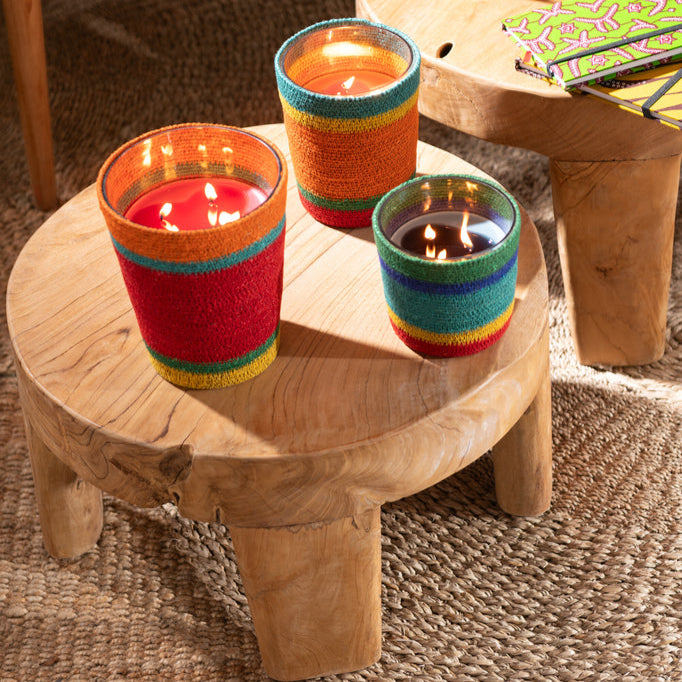 Geurkaars Mand Roze Was Mix Small-45 Uren Set van 2 - Geurkaars - J-Line - livinglovely.nl