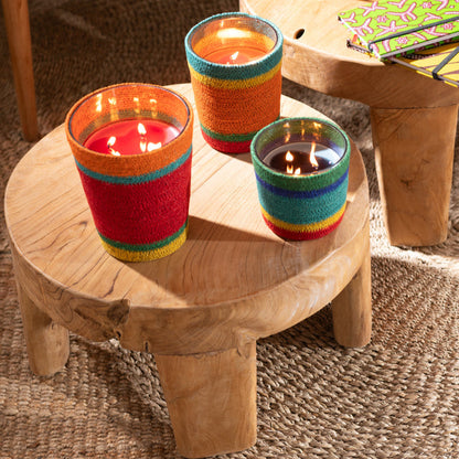 Geurkaars Mand Roze Was Mix Small-45 Uren Set van 2 - Geurkaars - J-Line - livinglovely.nl