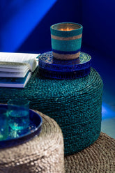 Geurkaars Mand Wax Azuur Large - 75 Uur - Geurkaars - J-Line - livinglovely.nl