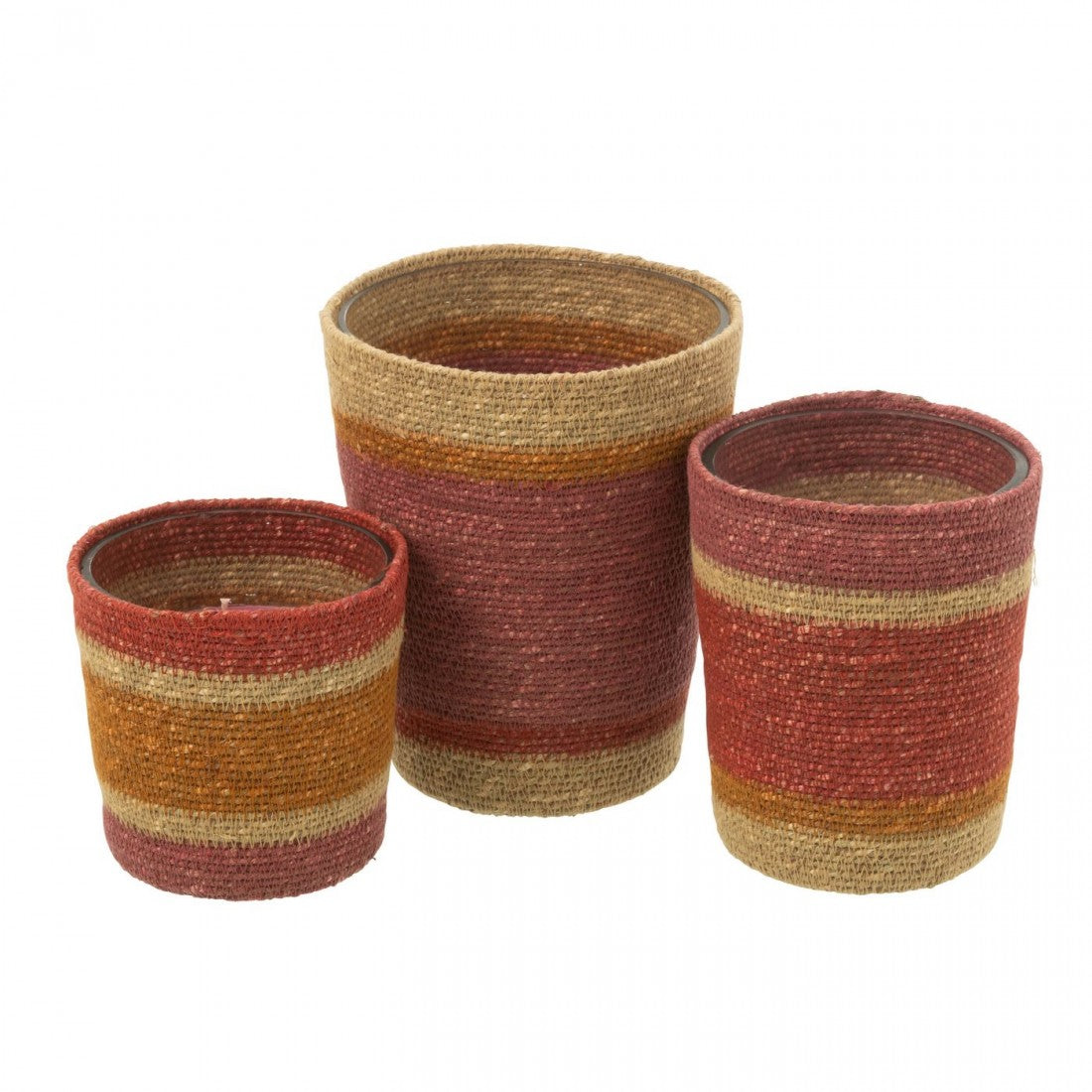 Geurkaars Mand Wax Bordeaux Large - 75 Uur - Geurkaars - J-Line - livinglovely.nl