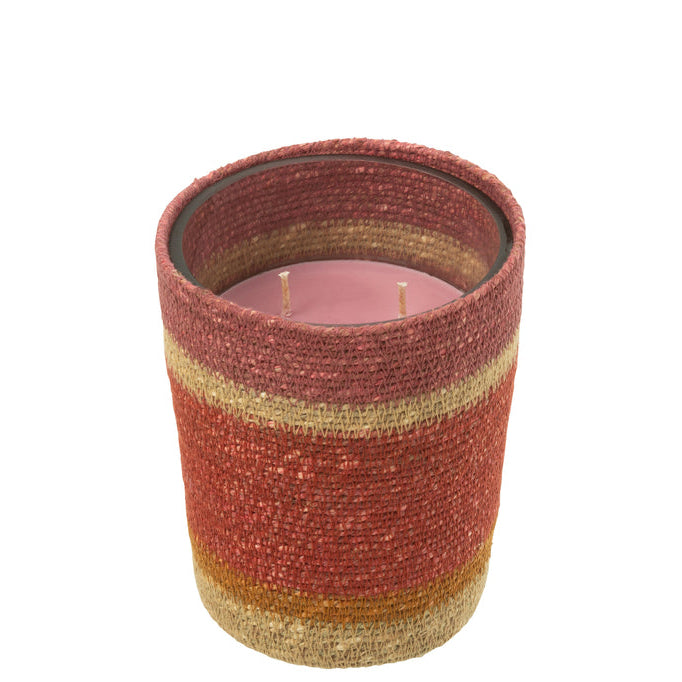 Geurkaars Mand Wax Bordeaux Medium - 55 Uur - Geurkaars - J-Line - livinglovely.nl