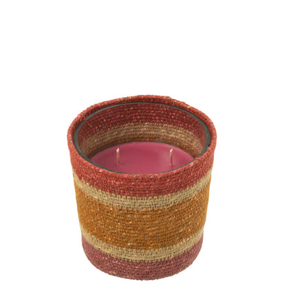 Geurkaars Mand Wax Bordeaux Small - 45 Uur - Geurkaars - J-Line - livinglovely.nl