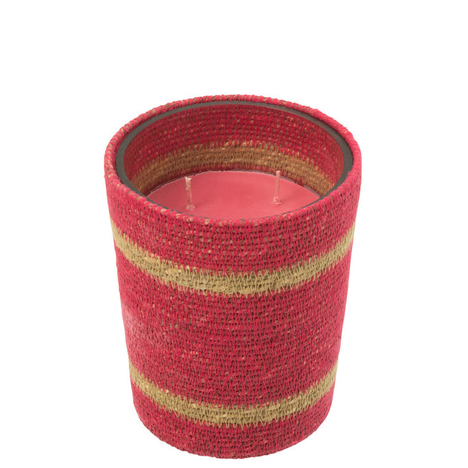 Geurkaars Mand Wax Fuchsia Medium -55 Uur - Geurkaars - J-Line - livinglovely.nl