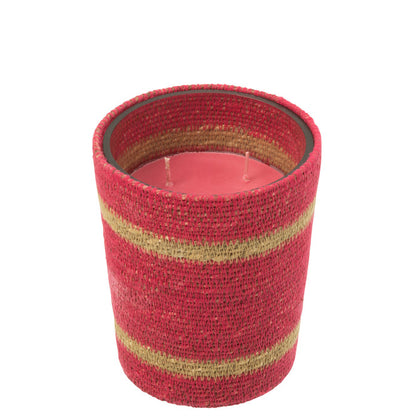 Geurkaars Mand Wax Fuchsia Medium -55 Uur - Geurkaars - J-Line - livinglovely.nl