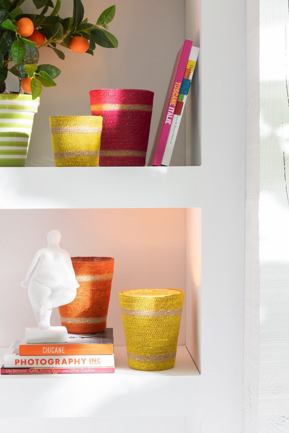 Geurkaars Mand Wax Geel Large - 75 Uur - Geurkaars - J-Line - livinglovely.nl