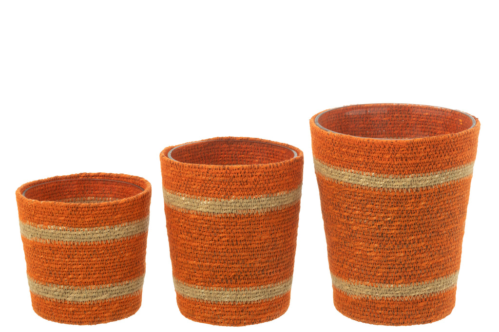 Geurkaars Mand Wax Oranje Large - 75 Uur - Geurkaars - J-Line - livinglovely.nl