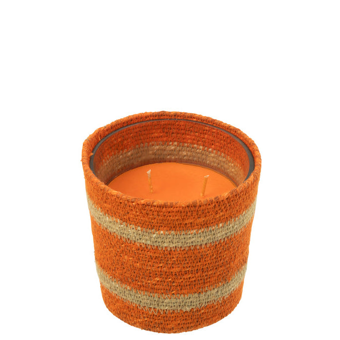 Geurkaars Mand Wax Oranje Small - 45 Uur - Geurkaars - J-Line - livinglovely.nl