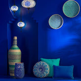 Geurkaars Mia Mozaeik Blauw Large-230h - Geurkaars - J-Line - livinglovely.nl