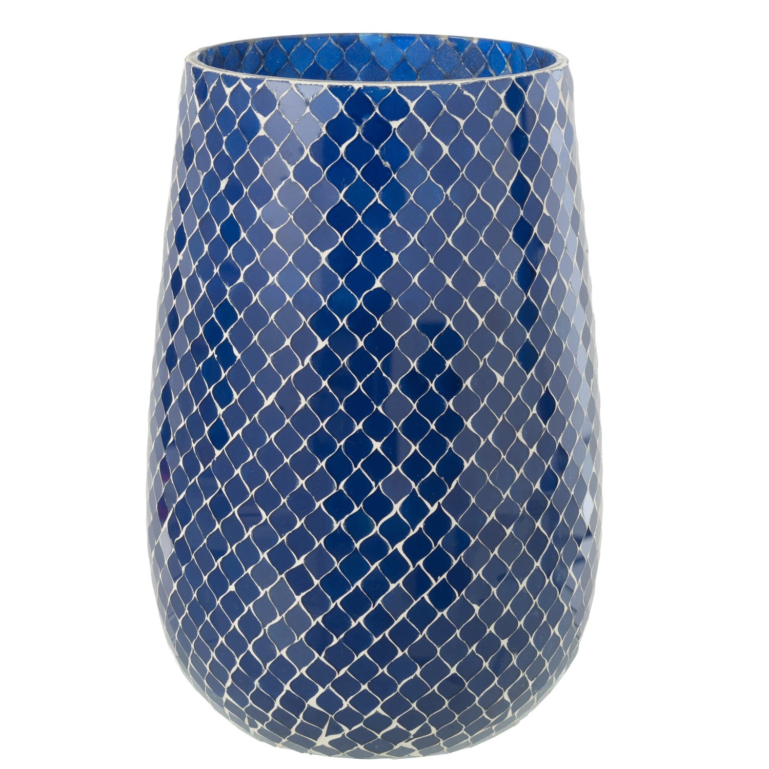 Geurkaars Mia Mozaeik Blauw Large-230h - Geurkaars - J-Line - livinglovely.nl