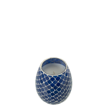 Geurkaars Mia Mozaiek Blauw Small-90u J-Line