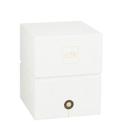 Geurkaars Mia Wit/Mix Glas Medium 120uur - Geurkaars - J-Line - livinglovely.nl