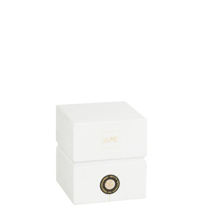 Geurkaars Mia Wit/Mix Glas Small 90uur - Geurkaars - J-Line - livinglovely.nl