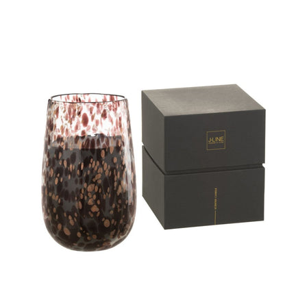 Geurkaars Mia Zwart/Mix Glas Large 230uur - Geurkaars - J-Line - livinglovely.nl
