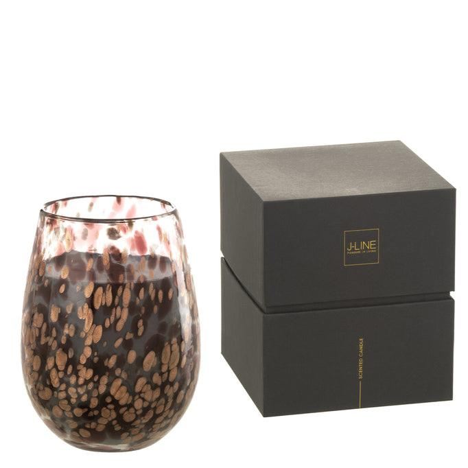 Geurkaars Mia Zwart/Mix Glas Medium 120uur - Geurkaars - J-Line - livinglovely.nl