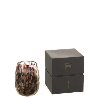 Geurkaars Mia Zwart/Mix Glas Small 90uur - Geurkaars - J-Line - livinglovely.nl