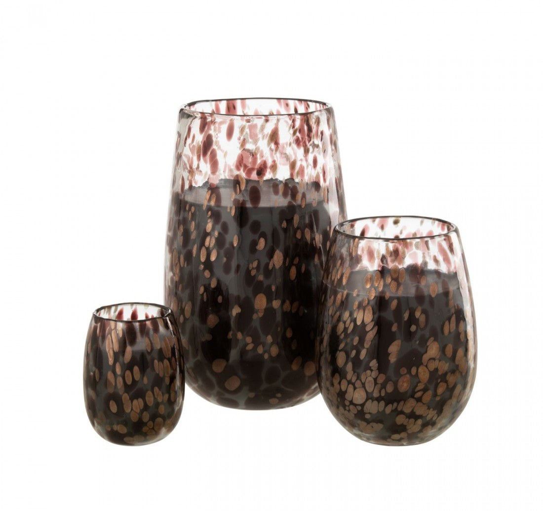 Geurkaars Mia Zwart/Mix Glas Small 90uur - Geurkaars - J-Line - livinglovely.nl