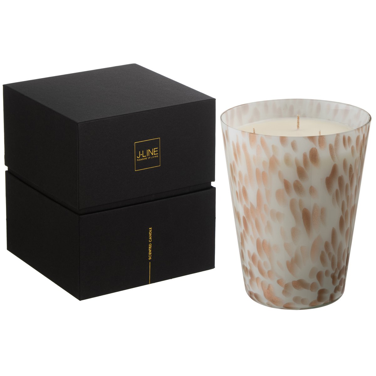 Geurkaars Neon Night Wit/Goud Large - Geurkaars - J-Line - livinglovely.nl