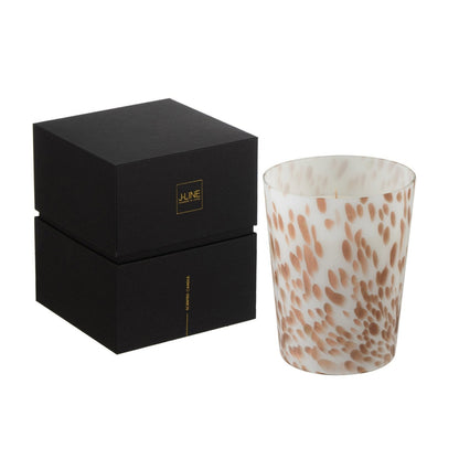 Geurkaars Noa Neon Night Wit/Goud Medium-68u - Geurkaars - J-Line - livinglovely.nl