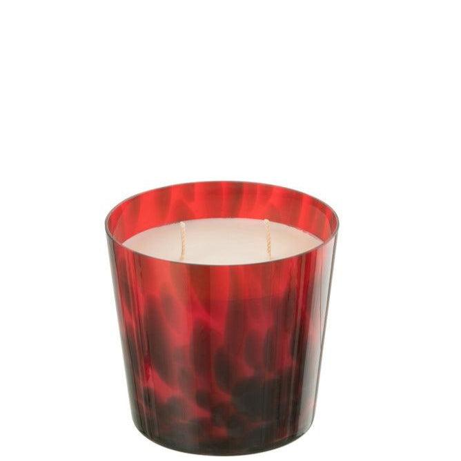 Geurkaars Noa Rood Small-50u - Geurkaars - J-Line - livinglovely.nl