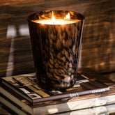 Geurkaars Noa Sandalwood Zwart/Goud Large 95uur - Geurkaars - J-Line - livinglovely.nl