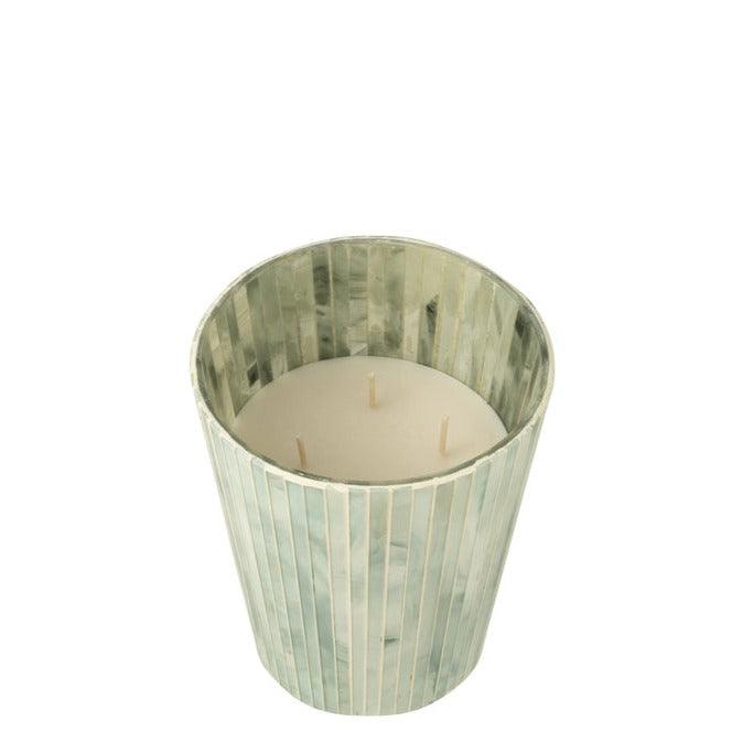 Geurkaars Noa Seaside Bliss Lichtblauw Large - 75u - - J-Line - livinglovely.nl