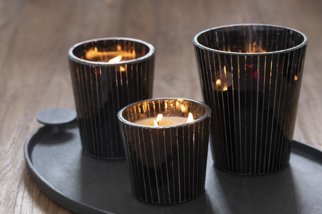Geurkaars Noa Spicy Twilight Zwart Medium-55h - Geurkaars - J-Line - livinglovely.nl