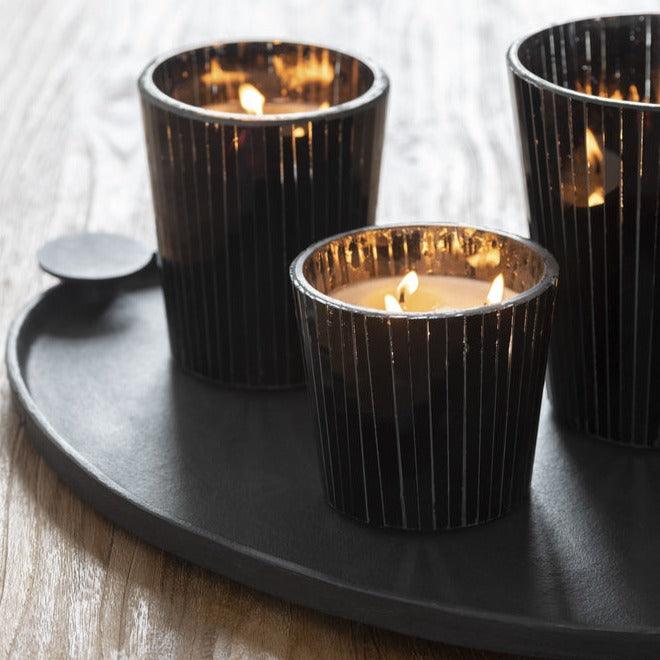 Geurkaars Noa Spicy Twilight Zwart Medium-55h - Geurkaars - J-Line - livinglovely.nl