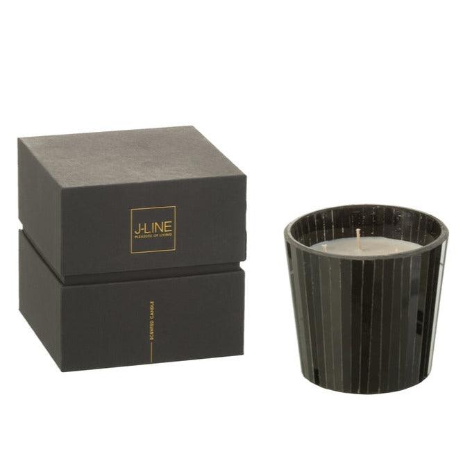 Geurkaars Noa Spicy Twilight Zwart Small-35h - Geurkaars - J-Line - livinglovely.nl