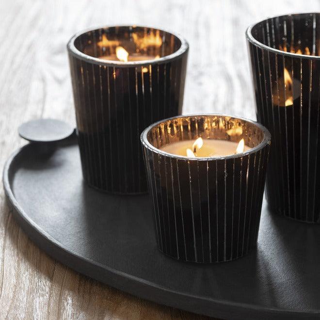 Geurkaars Noa Spicy Twilight Zwart Small-35h - Geurkaars - J-Line - livinglovely.nl