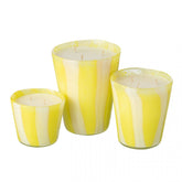 Geurkaars Noa Strepen Geel Large - 95uur - Geurkaars - J-Line - livinglovely.nl