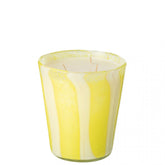 Geurkaars Noa Strepen Geel Medium - 68uur - Geurkaars - J-Line - livinglovely.nl