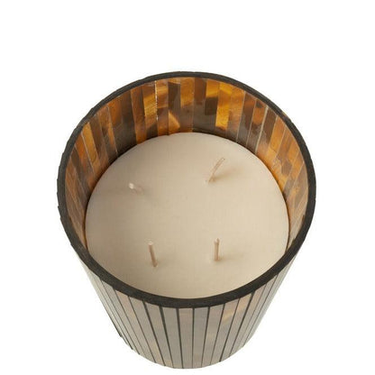 Geurkaars Noa Zesty Sunburst Oker Large-60h - Geurkaars - J-Line - livinglovely.nl