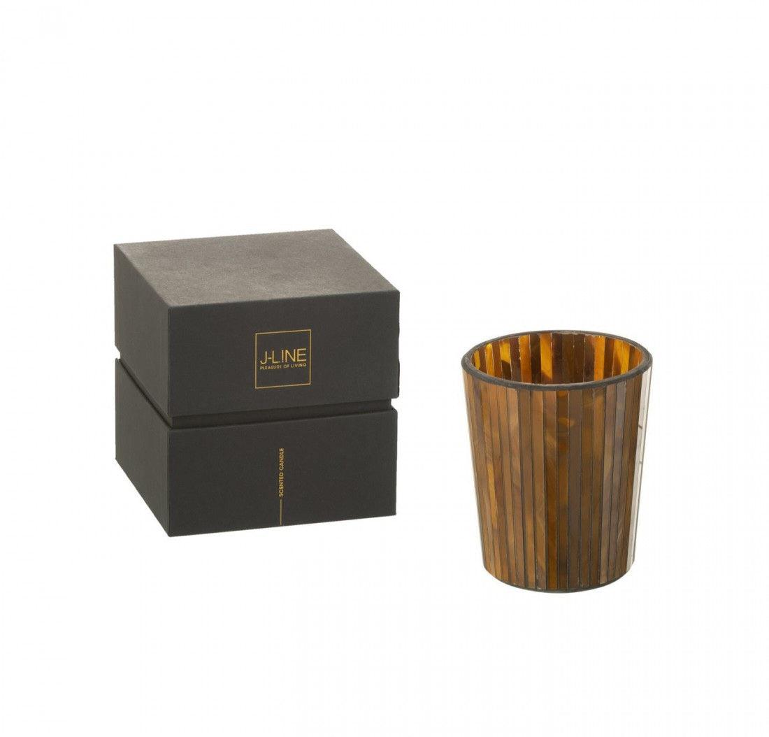 Geurkaars Noa Zesty Sunburst Oker Medium-55h - Geurkaars - J-Line - livinglovely.nl