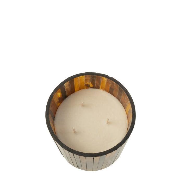 Geurkaars Noa Zesty Sunburst Oker Small-35h - Geurkaars - J-Line - livinglovely.nl