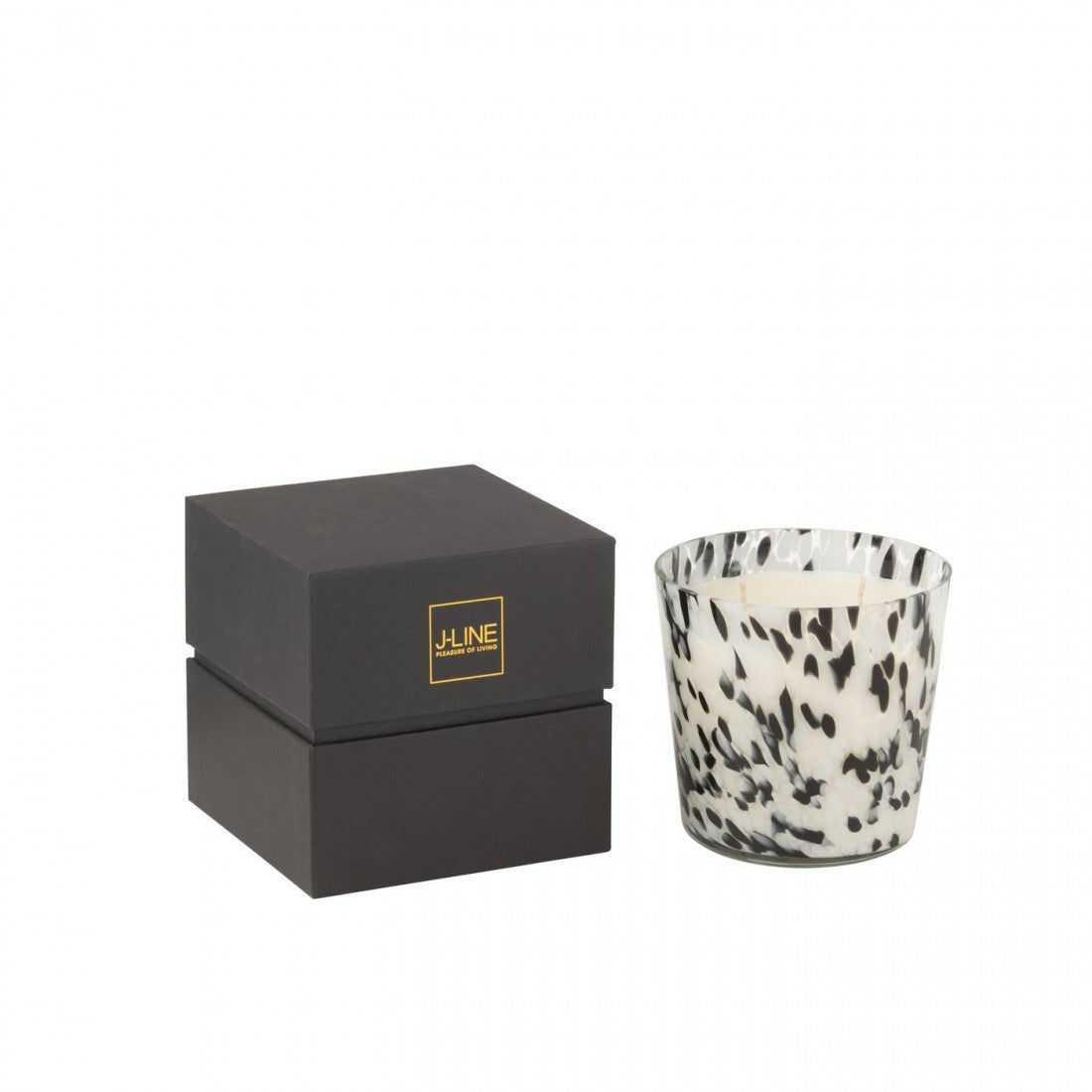 Geurkaars Noa Zwart/Wit Small-50u J-Line - Geurkaars - J-Line - livinglovely.nl