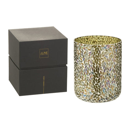 Geurkaars Tender Rose Wax Groen Extra large - 150u - Geurkaars - J-Line - livinglovely.nl