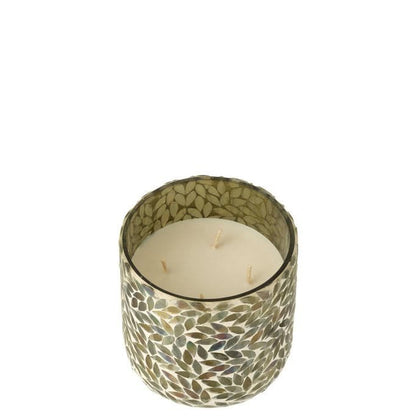 Geurkaars Tender Rose Wax Groen Medium - 70u - Geurkaars - J-Line - livinglovely.nl