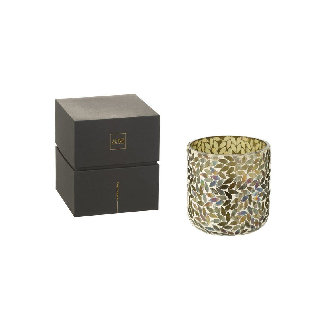 Geurkaars Tender Rose Wax Groen Medium - 70u - Geurkaars - J-Line - livinglovely.nl