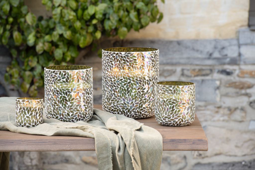 Geurkaars Tender Rose Wax Groen Small - 50u - Geurkaars - J-Line - livinglovely.nl