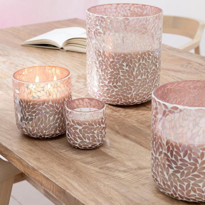 Geurkaars Tender Rose Wax Roze Extra large - 150u - Geurkaars - J-Line - livinglovely.nl