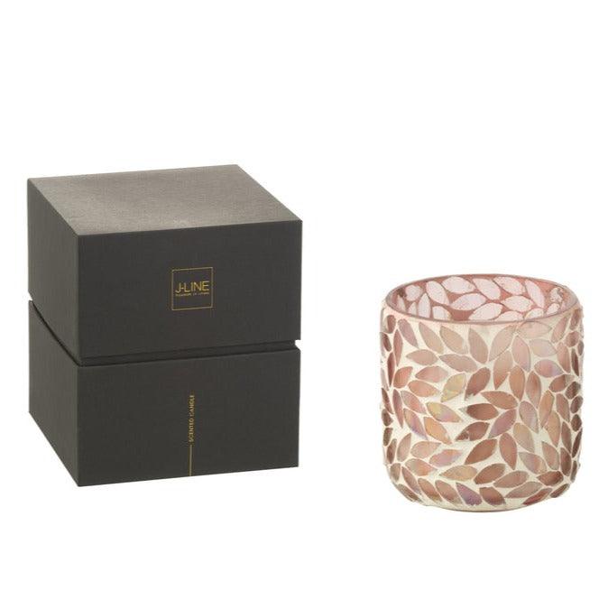 Geurkaars Tender Rose Wax Roze Small - 50u - Geurkaars - J-Line - livinglovely.nl