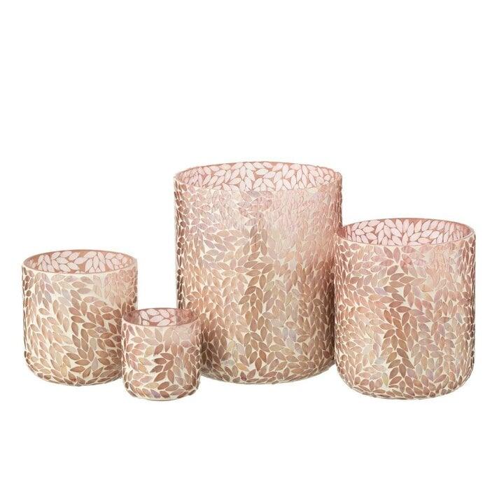 Geurkaars Tender Rose Wax Roze Small - 50u - Geurkaars - J-Line - livinglovely.nl