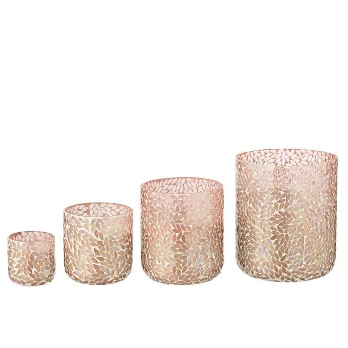 Geurkaars Tender Rose Wax Roze Small - 50u - Geurkaars - J-Line - livinglovely.nl