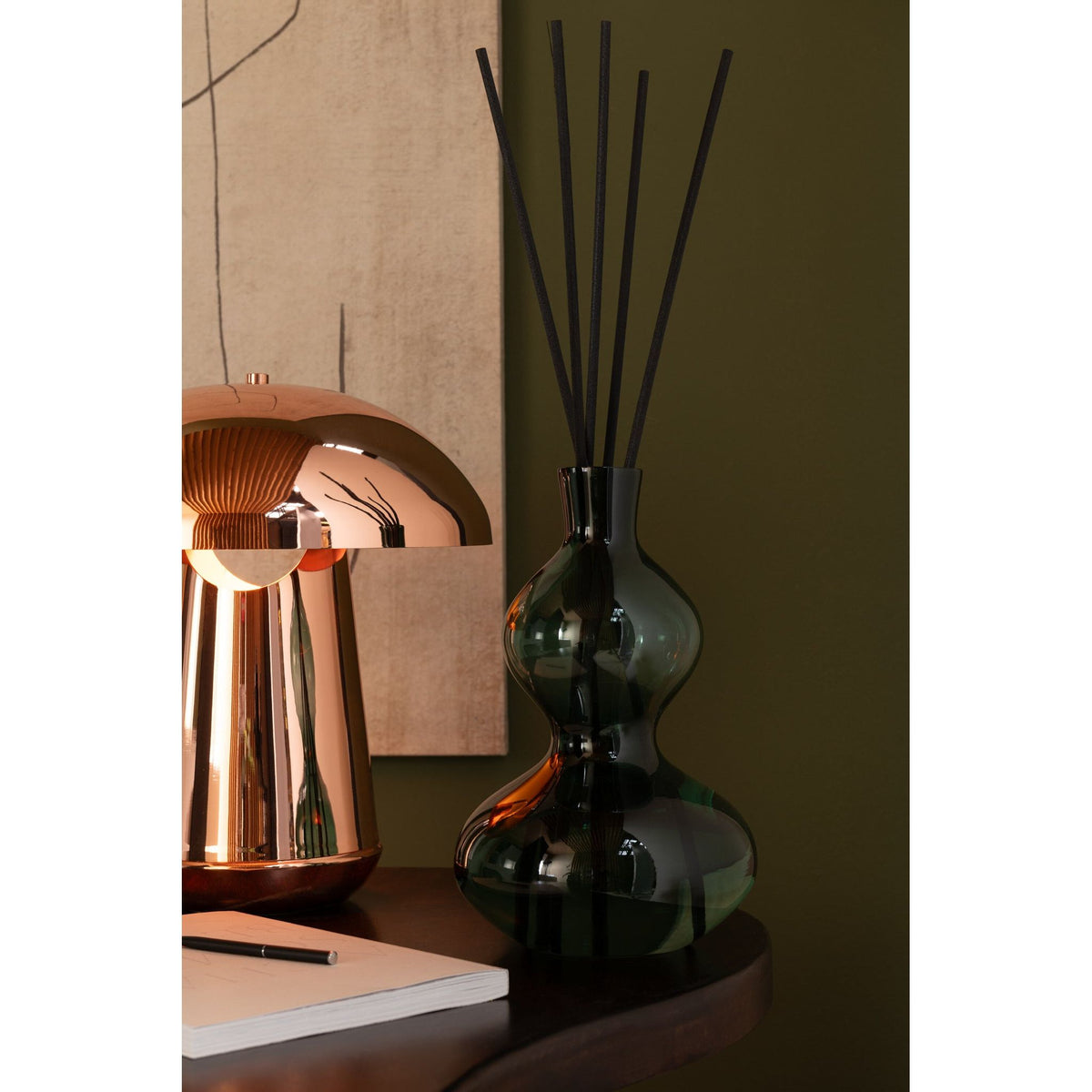 Geurolie Cedar Breeze Glas Donkergroen 1000ml J-Line