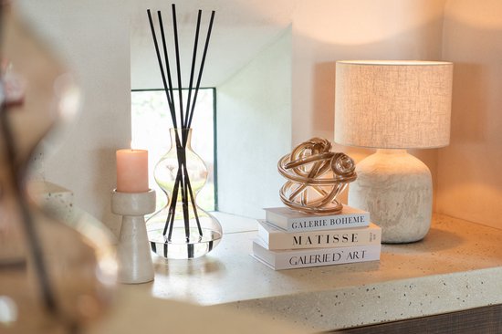 Geurolie Nordic Vetiver Glas Amber Small 500ml - Geurstokjes - J-Line - livinglovely.nl