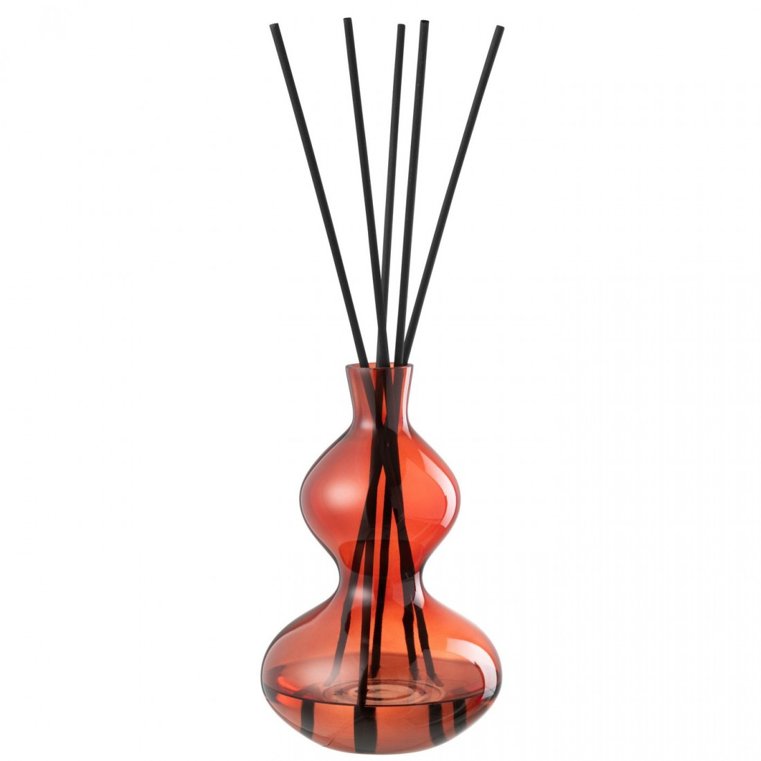 Geurolie Olive&amp;Frank Incense Glas Rood Large 1000ml - Geurstokjes - J-Line - livinglovely.nl